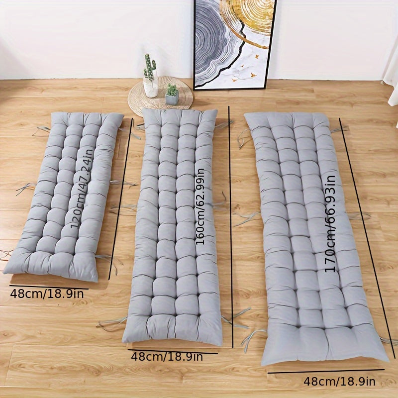 Thickened Polyester Seat Cushion for Home Office Floor Use Washable Solid Color Chair Pad
