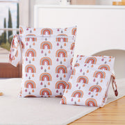 Set of 2 Waterproof Wet Dry Bags for Baby Diapers Swimsuits and Breast Pump Parts Polyester Organizer for Infants and Toddlers