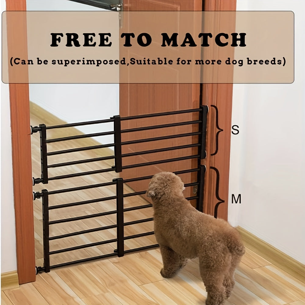 Adjustable Pet Gate for Dogs and Cats with Carbon Steel Frame for Doorways and Stairs