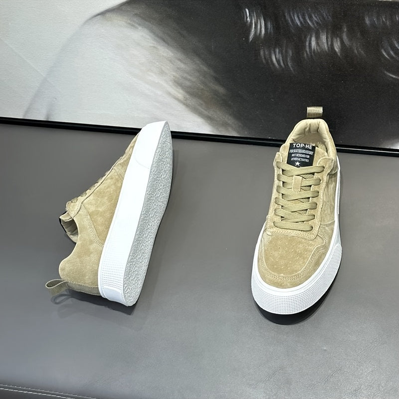 Zapatillas de skate de microfibra de cuero sólido para hombres para todas las estaciones