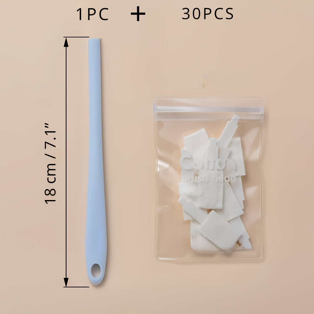 Набор из 30 одноразовых туалетных щеток с длинными ручками для удобной уборки. Не требуется источник питания, идеально подходит для очистки труднодоступных мест и углов в ванной.