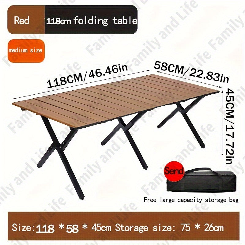 Extra-Wide 120cm Portable Folding Table for Camping and Picnics Sturdy Steel
