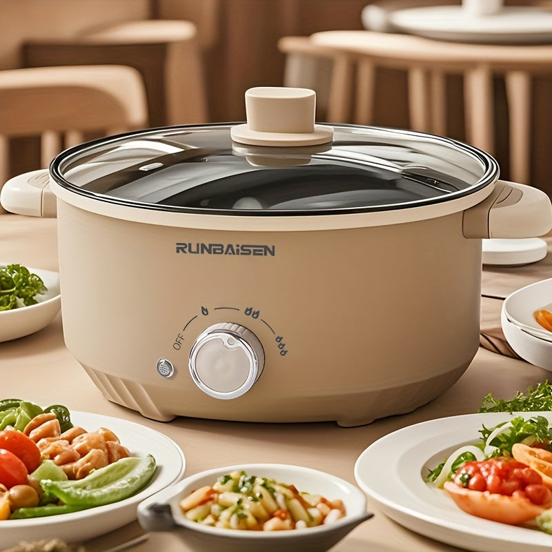 Elektr Wok va Bug'lamchi, Non-Stick Qozon, Oila yig'ilishlari va Yotoqxona uchun Ideal, Bardoshli Qurilish.