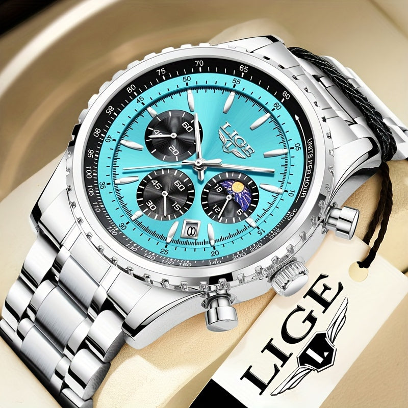 Women's Luxury Quartz Watch with Luminous Dial Chronograph and Sporty Design