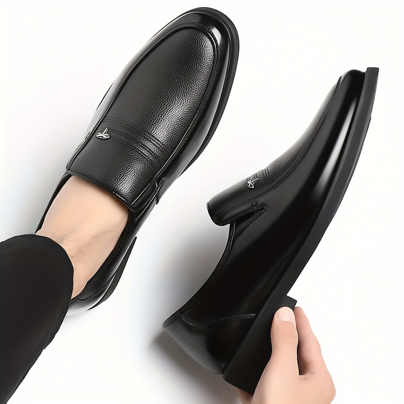 Мужские кожаные туфли-лоферы для делового casual с амортизирующей подошвой