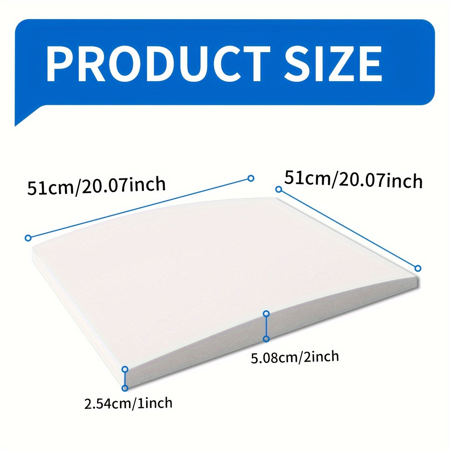 White Foam Sofa Cushion Support Arch 50.8cm x 50.8cm for Sagging Repair