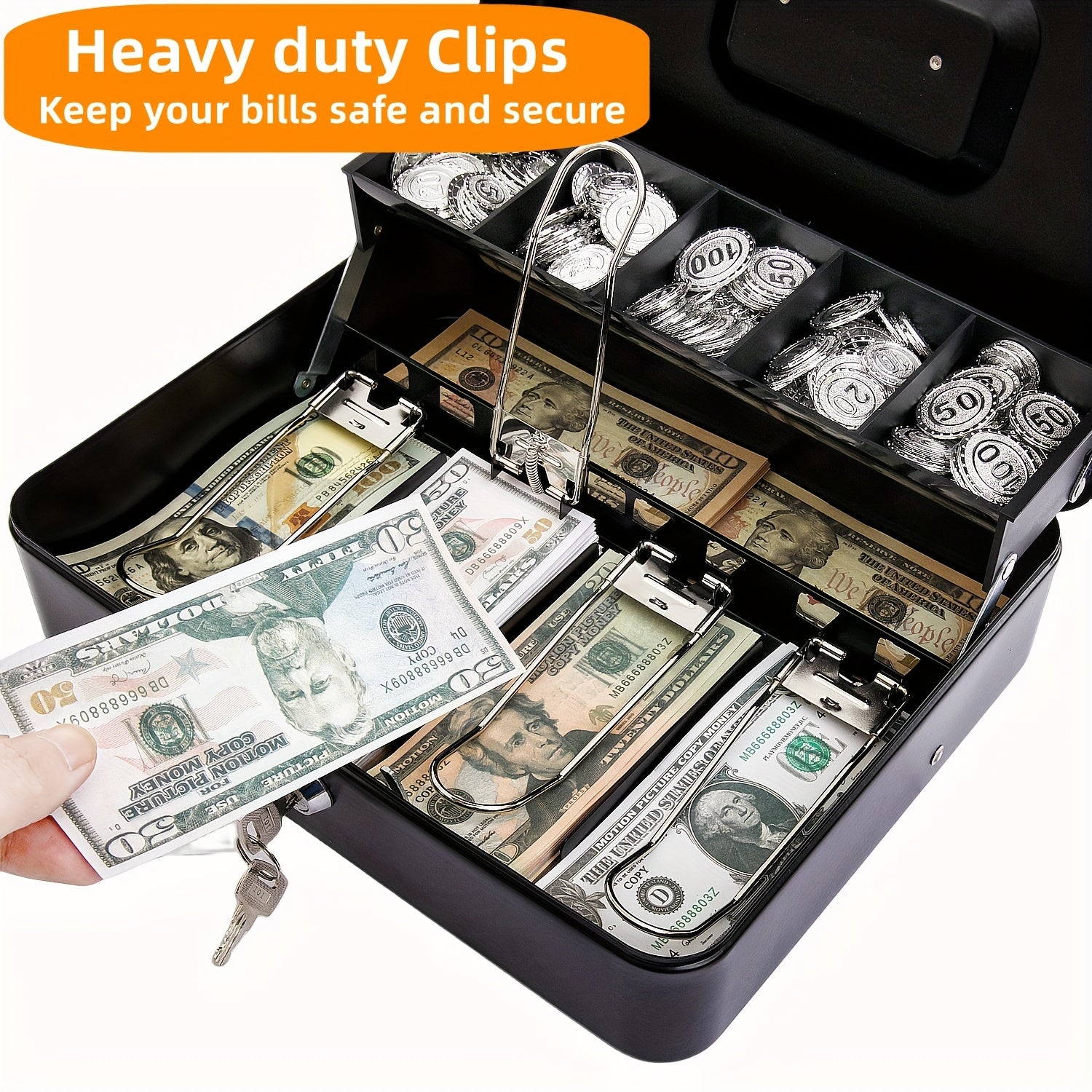 Iron Money Box with Lock for Cash Storage and Organization