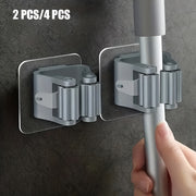 Self-Adhesive Wall Hooks for Brooms Mops and Tools Waterproof Non-Slip Organizer for Home Bathroom Kitchen Garden Garage