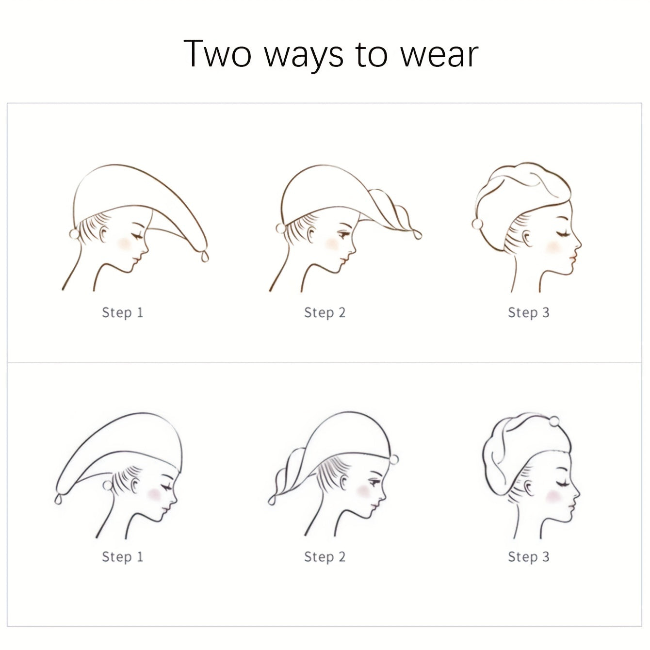 Embroidered Hair Towel with Button Soft Absorbent Quick Dry for Women