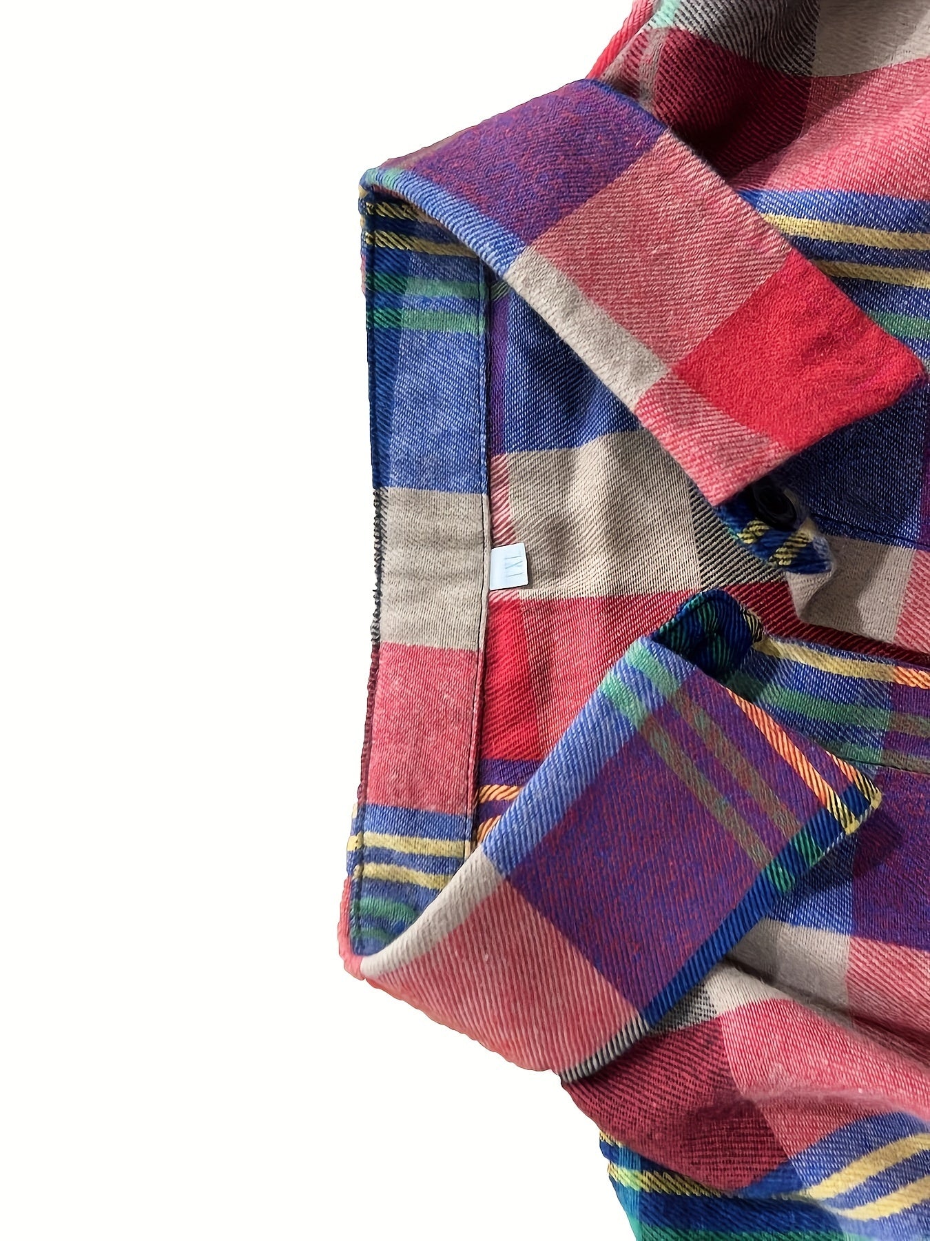 Plus o'lcham ayollar uchun plaid ko'ylagi polyester uzun qo'lli to'qilgan bluz