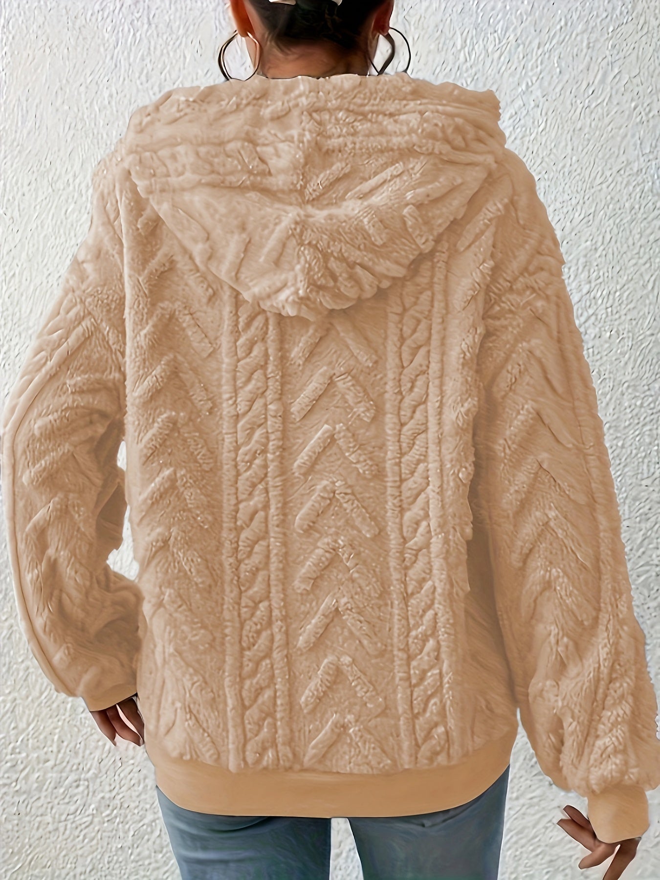 Women's Hooded Pullover Sweater Soft Polyester Spandex Solid Color Machine Washable