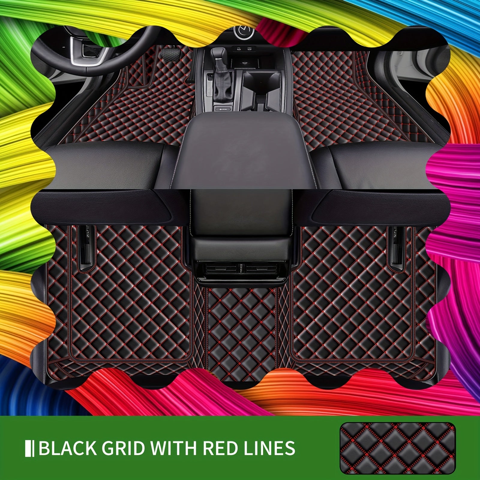 Car Floor Mats Three-Piece Set PU Leather Durable Easy to Clean for EV Models