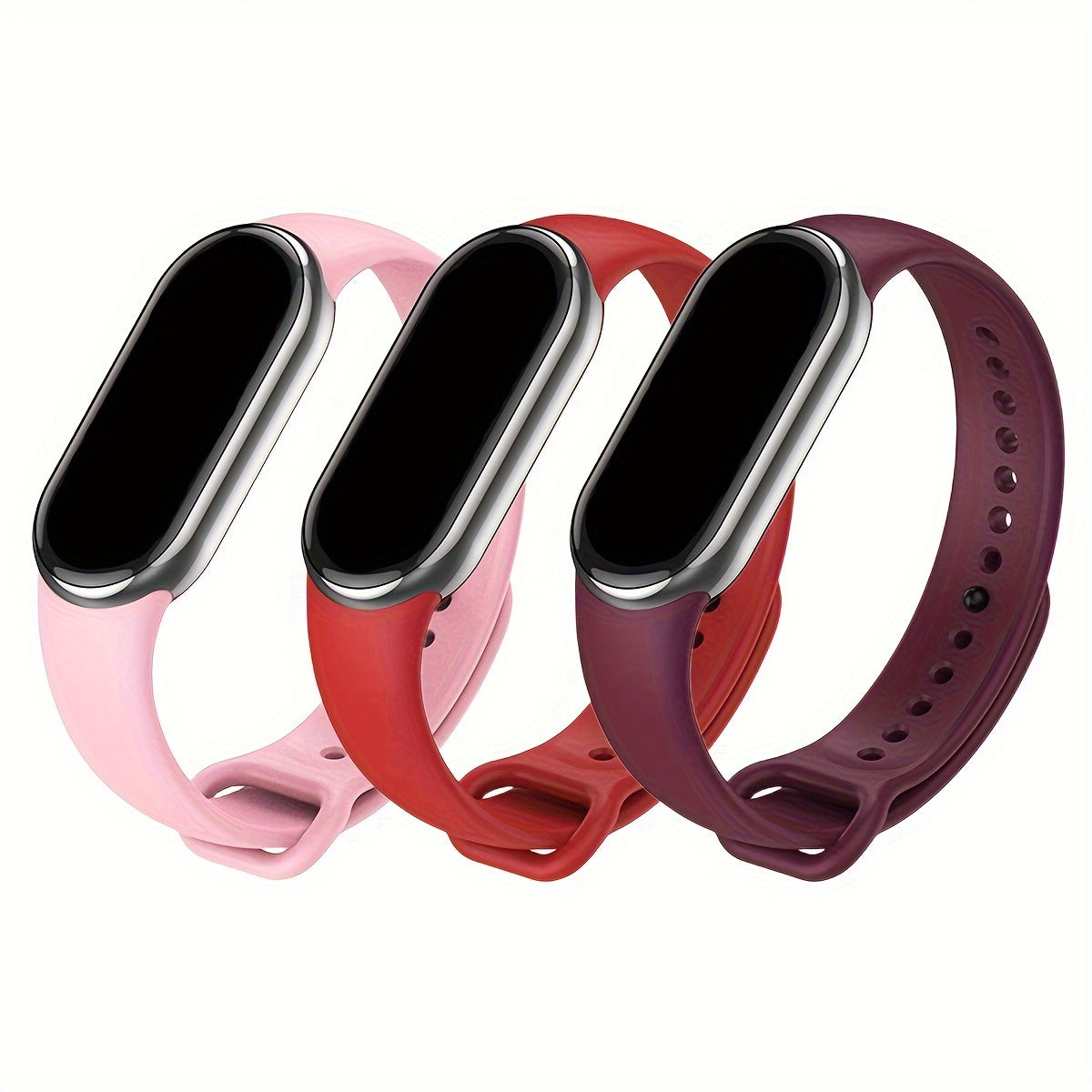 3 Pack Silicone Watch Straps for Xiaomi Band 8 9 Interchangeable Fitness Tracker Replacement