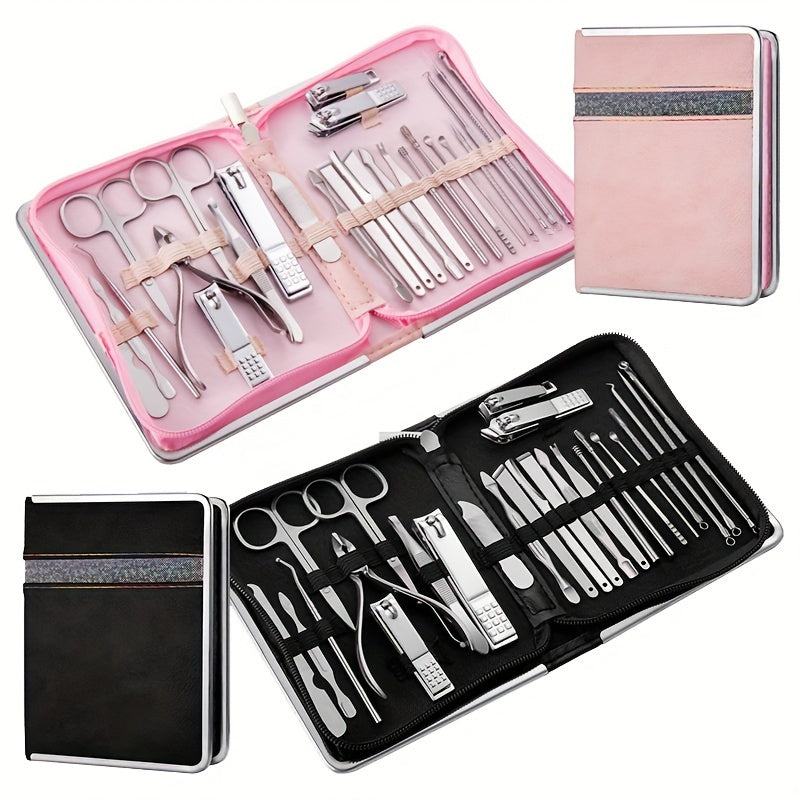 26-Piece Stainless Steel Nail Clipper Kit for Men and Women with Ear Spoon and Nail Files