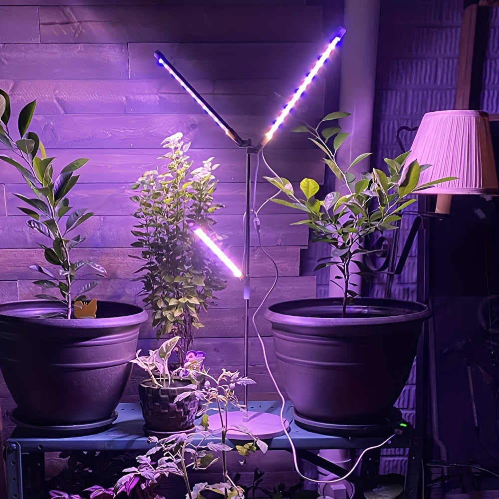 Indoor Plant LED Grow Light with 3 Heads USB Powered Adjustable Gooseneck 3 Lighting Modes