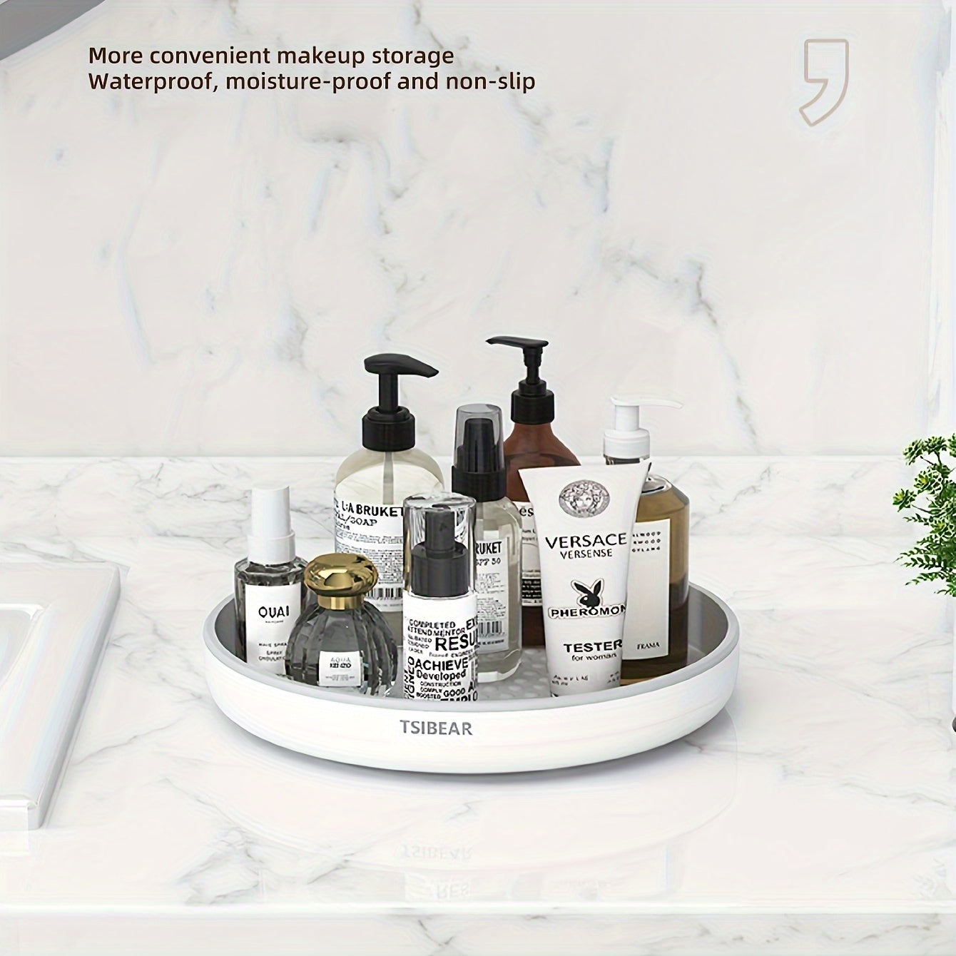 360° Rotating Kitchen Organizer Rack for Condiments and Fruit Tray