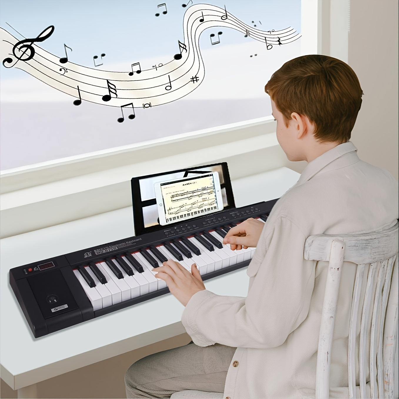 61-Key Portable Digital Piano Keyboard with Enhanced Sound Black for Beginners and Adults
