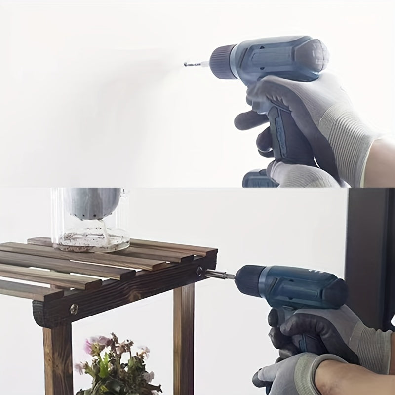 Lithium Electric Drill Set with USB Charging LED Light Cordless Screwdriver for DIY Tasks