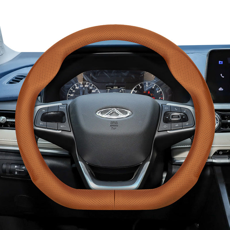 Universal Leather Steering Wheel Cover Breathable Thin Car Accessory Black Burgundy Brown