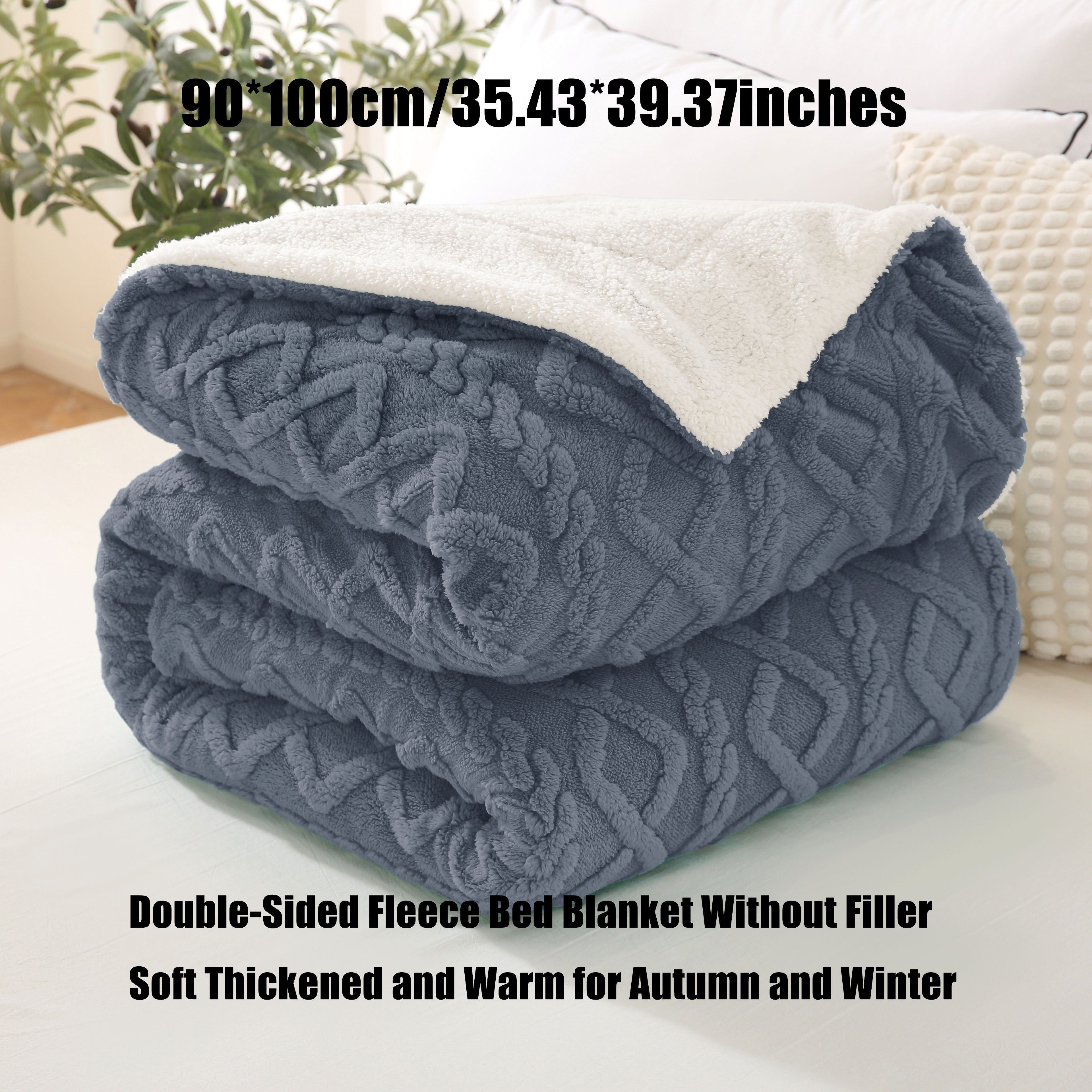 Double-Layer Ultra-Soft Blanket with Wave Pattern for All-Season Comfort