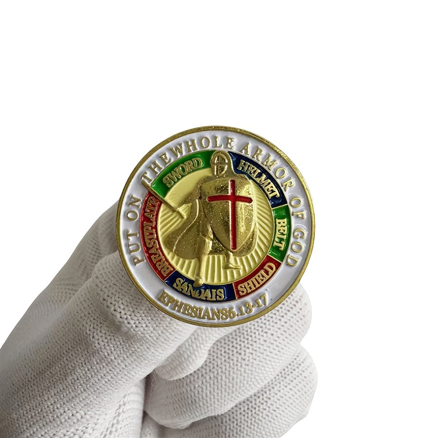 Набор из 10 христианских брошей-значков Вдохновляющая броня Божья Ювелирные изделия из сплава