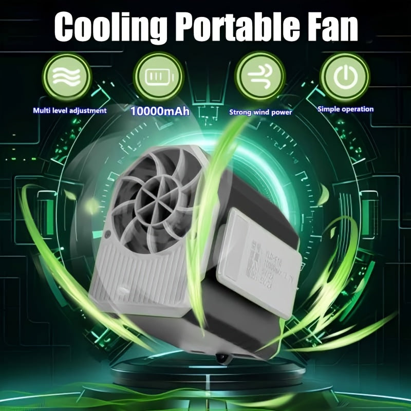 Portable fan with power bank 4-speed 8000RPM 10000mAh up to 22h outdoor travel fishing USB