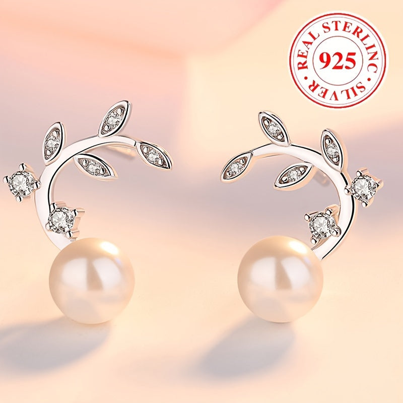 Zarif Gipoallergen 925 Sterling Silver Gul Shpanga Zirconia va Marvarid bilan bezatilgan - Ayollar uchun zamonaviy, trendy sovg'a, Har kuni kiyish va rasmiy tadbirlar uchun ideal