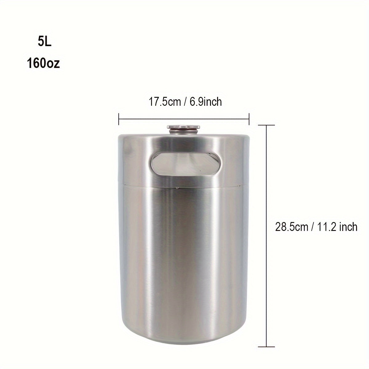 Mini Beer Keg Stainless Steel Refillable Portable for Homebrew and Craft Beverages