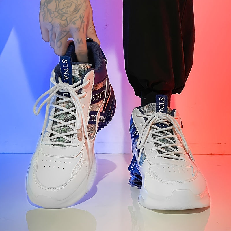 Unisex Mid-Top Lace-Up Sneakers for Casual Streetwear Travel and Sports