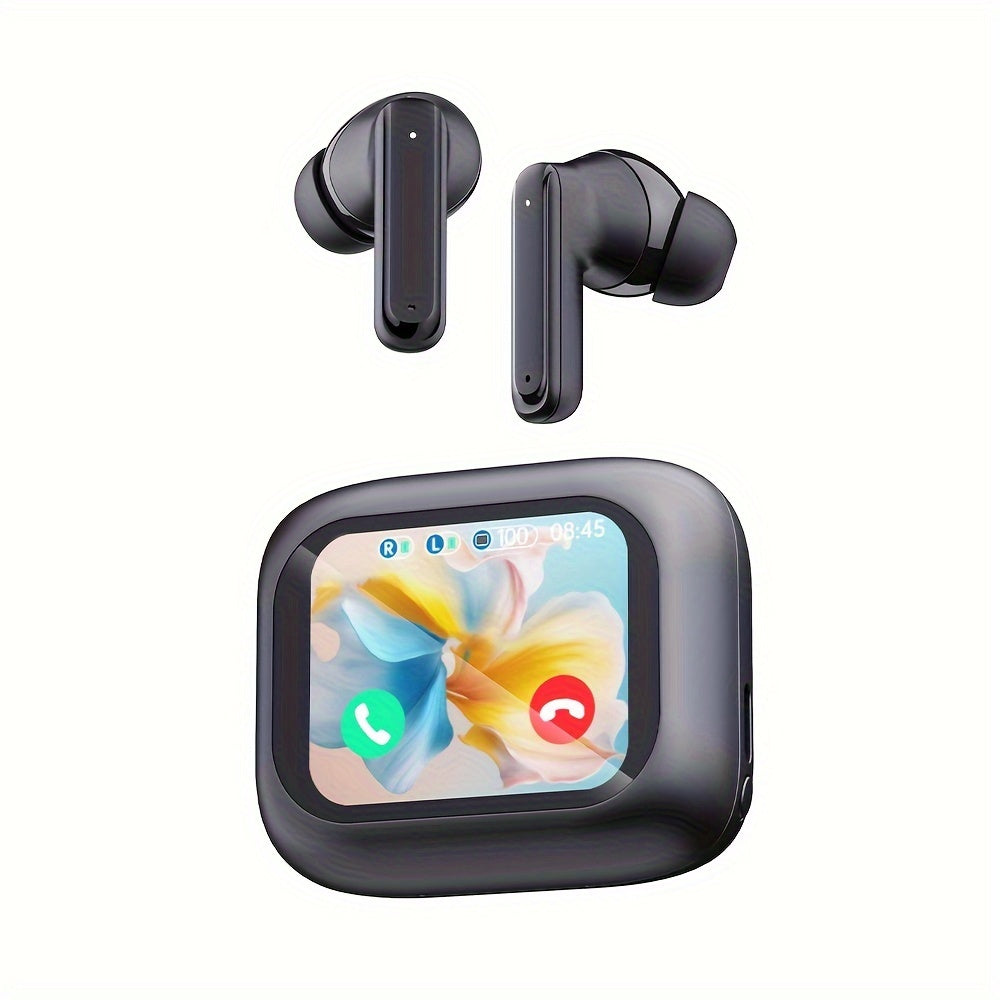 Wireless Smart LCD Touch Screen Headphones for Men and Women with Microphone and High-Quality Sound