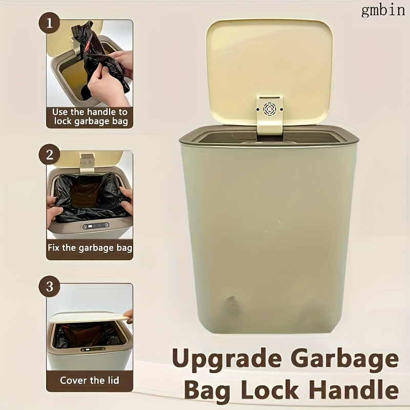 High-Capacity Smart Sensor Trash Can with Lid Battery-Powered Large Capacity