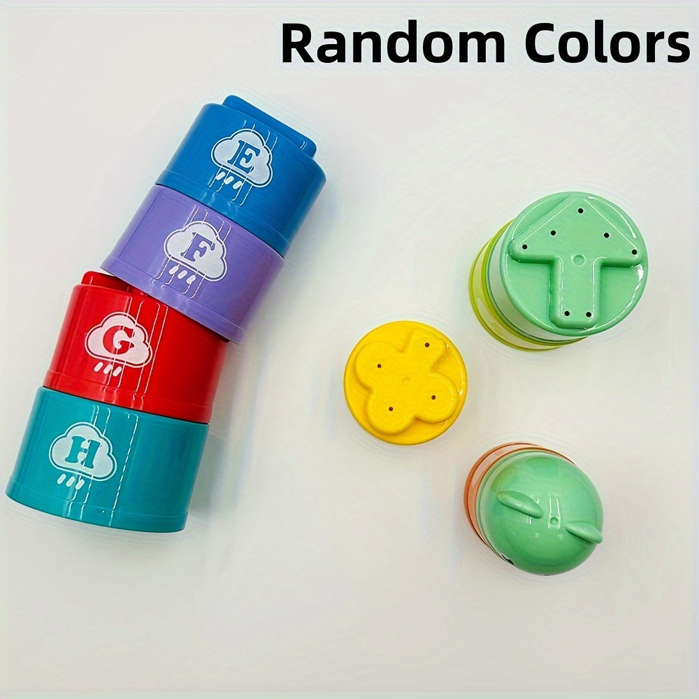 Children's Stacking Cups Rainbow Tower Ring Toys for Kids Beach Play Festival Birthday