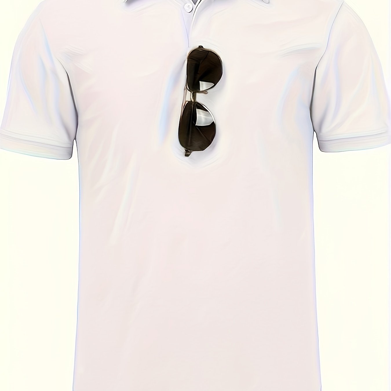 Men's Navy Blue Casual Shirt Short Sleeve Stretch Polyester Golf and Casual Wear