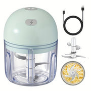 Мини-измельчитель для продуктов с сменными насадками для нарезки и измельчения, перезаряжаемый через USB