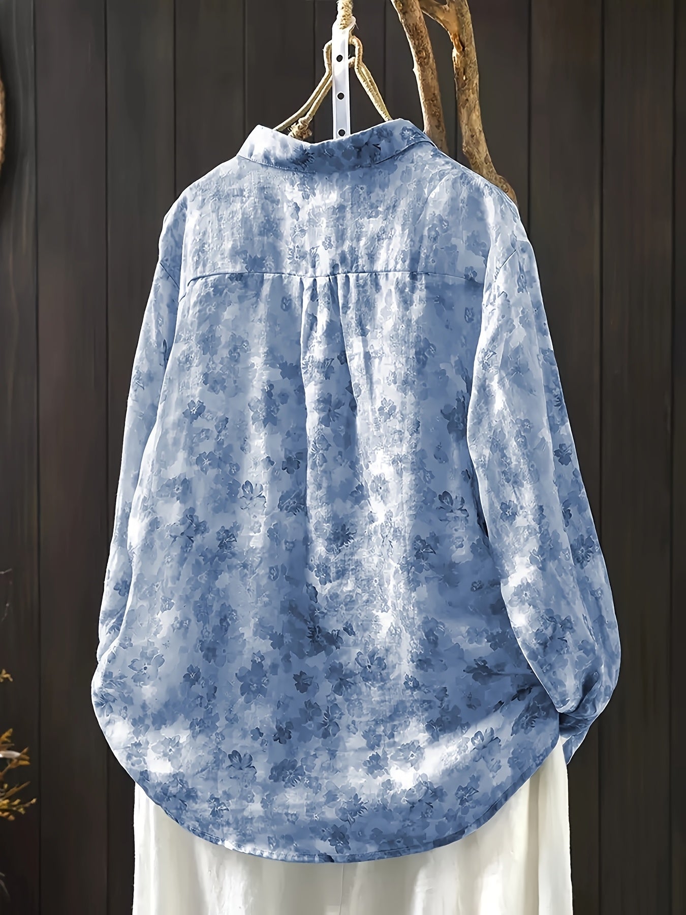 Women's Plus Size Printed Long Sleeve Shirt Fashion Casual Comfortable