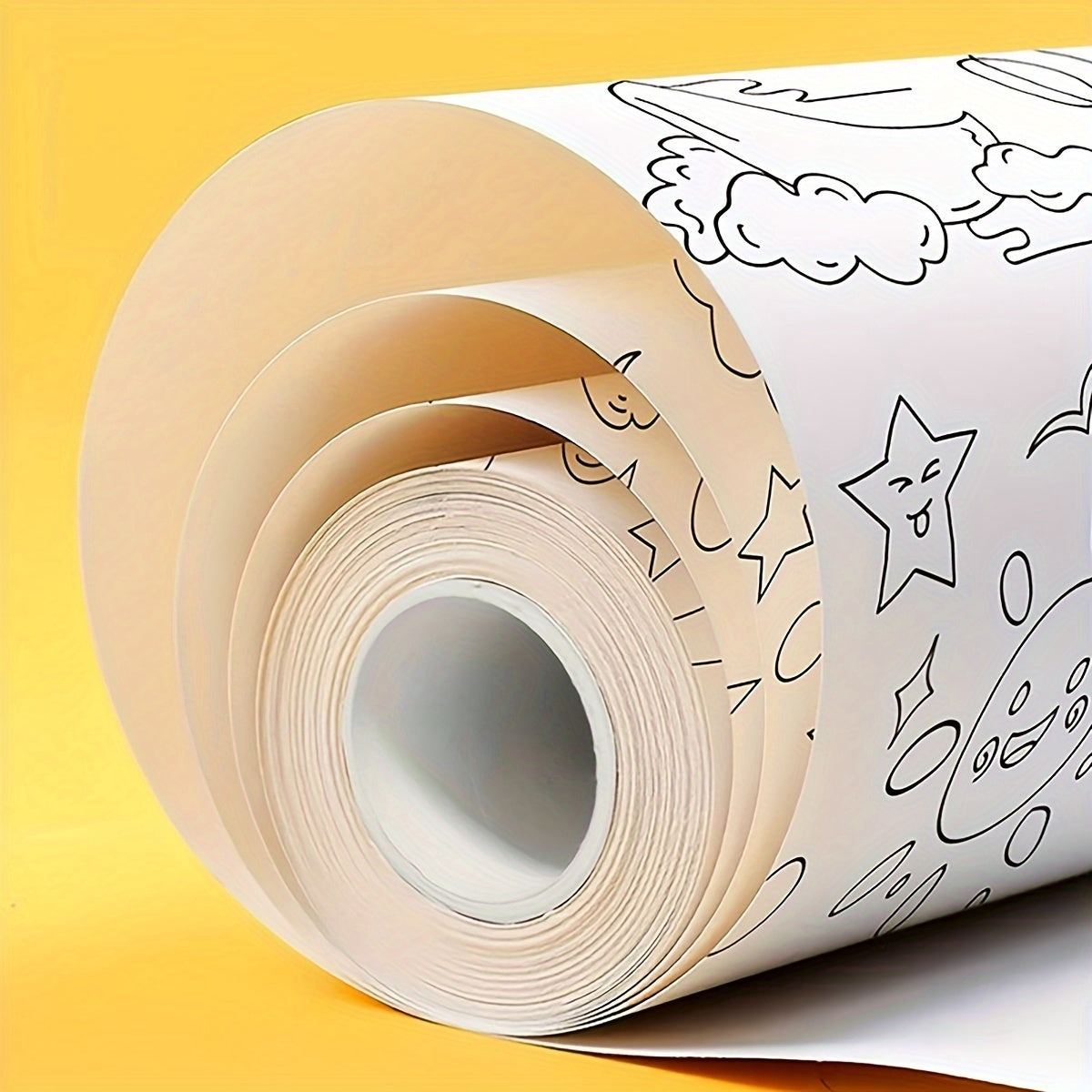 Papel de arte para garabatos extra largo de 6 con desplazamiento para dibujo y coloreo, colores mezclados