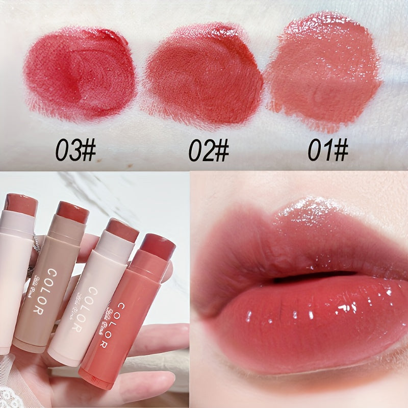 Bálsamo labial hidratante para mujer, tres colores, de larga duración, anti-rozaduras