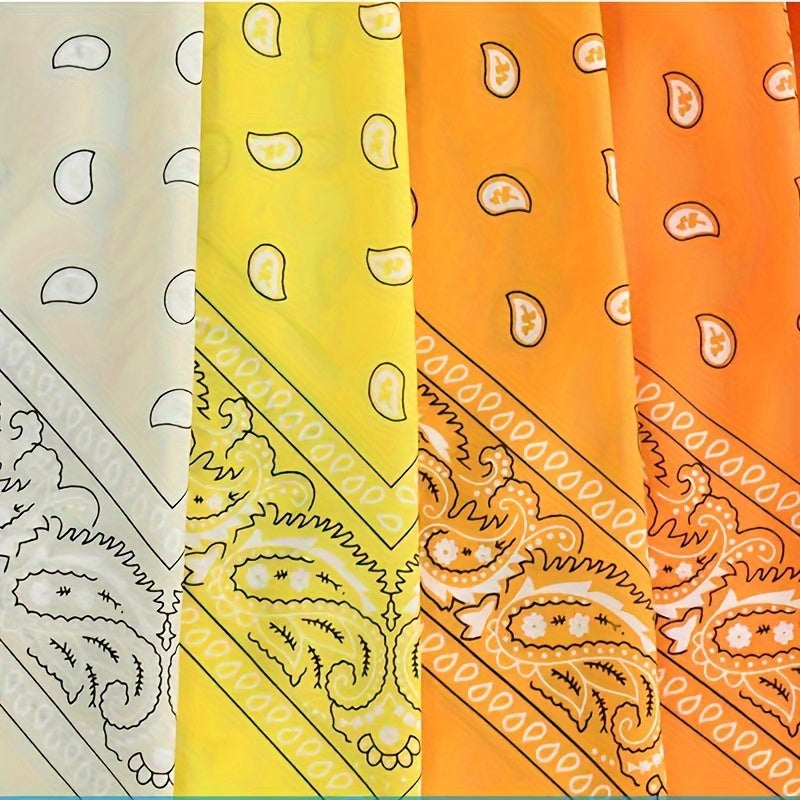 16 ta polyester paisley kvadrat sharflar to'plami, tashqi bosh kiyimlar, velosipedda yurish, piyoda yurish, baliq ovlash, quyoshdan himoya qilish