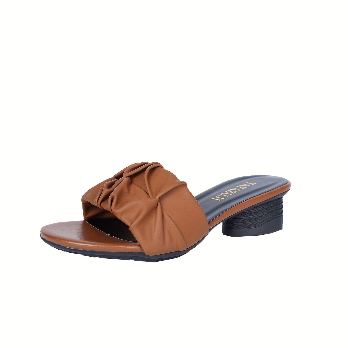 Women's Slip-On Sandals Leather Comfortable Exposed Toes Heels