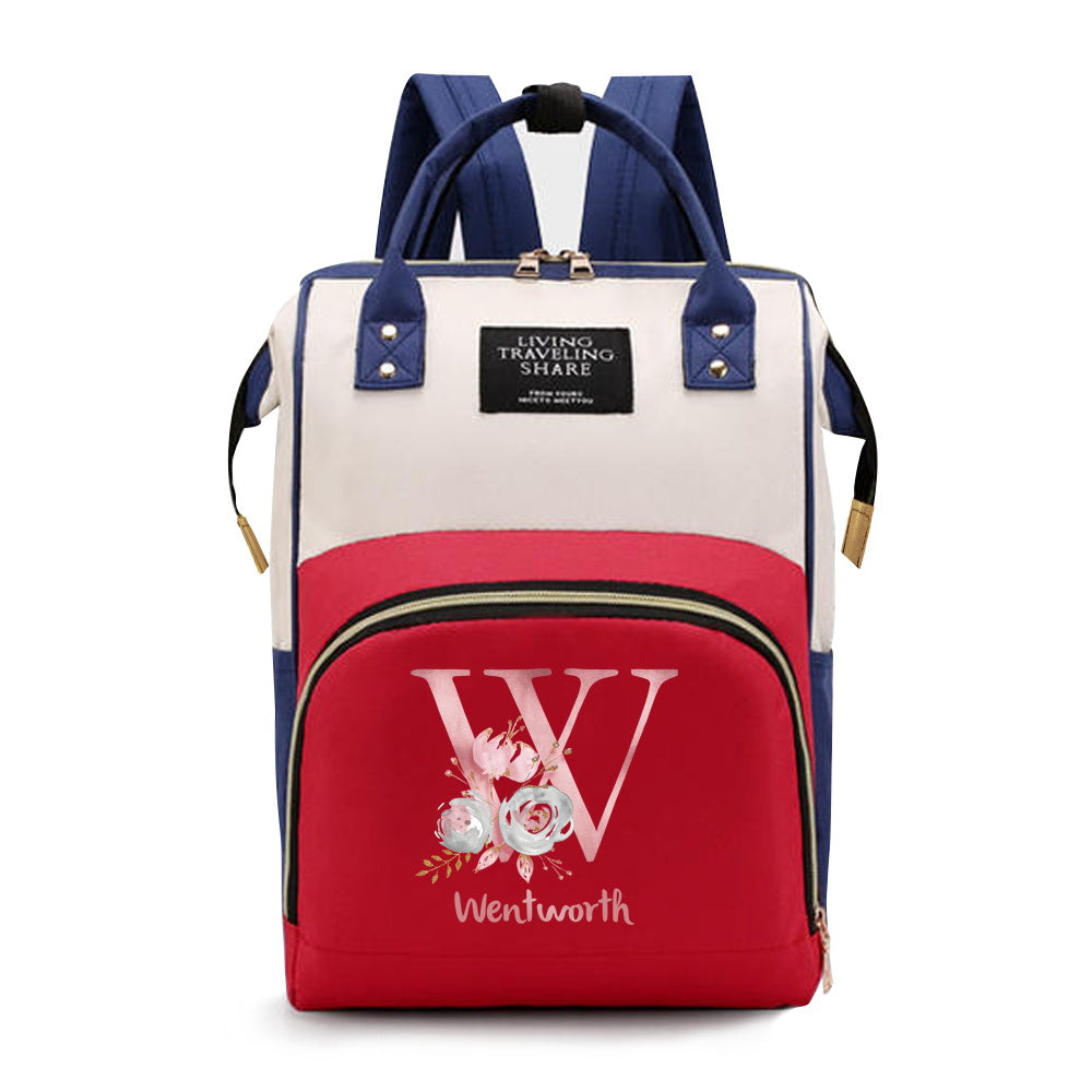 Персонализированная сумка для подгузников для мам из Oxford ткани с индивидуальными инициалами и карманами для бутылочек