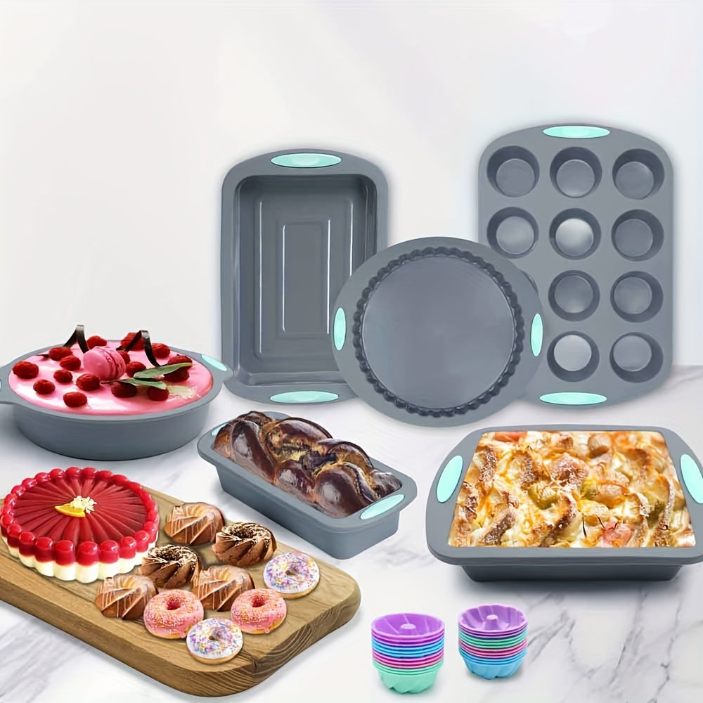 Silicone Baking Set 45 Pieces with Molds Pans Cups and Tools for Kitchen