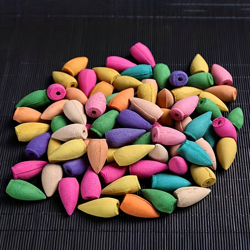 Meditatsiya va yoga uchun 120 ta tabiiy orqaga oqadigan tutun konuslari. Uy yoki ofisda salbiy energiyani tozalash uchun sharshara tutun yoqgichlari uchun ideal.