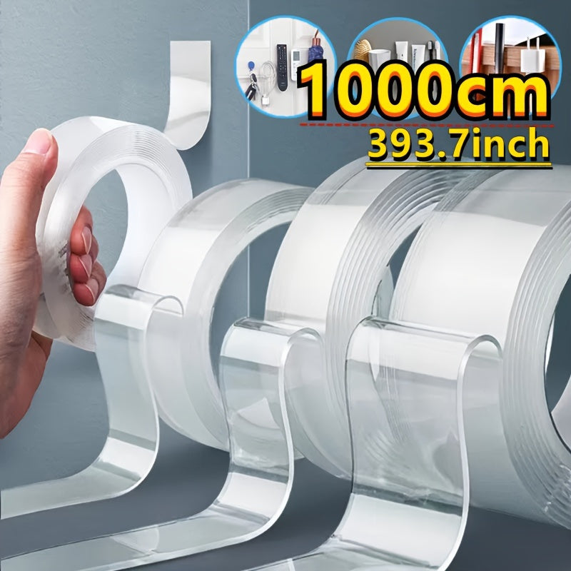 10m Nano Dual-Sided Transparent Tape Strong Adhesive Washable Residue-Free for Home Office