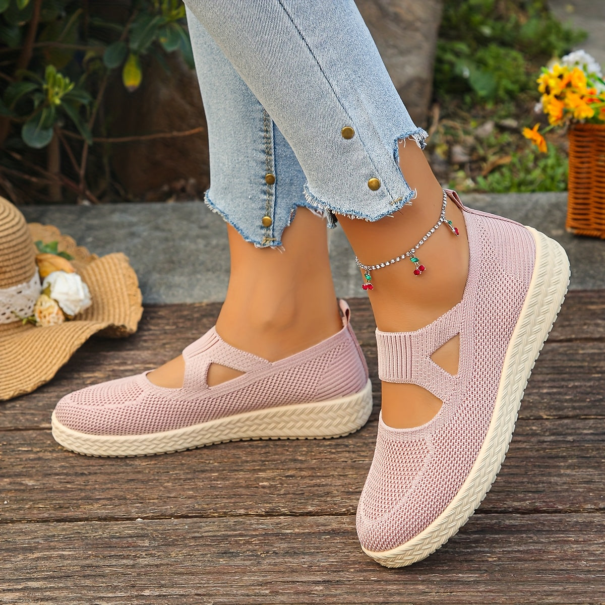 Women's Slip-On Loafers Comfortable Breathable Flat Shoes Pink Blue Navy
