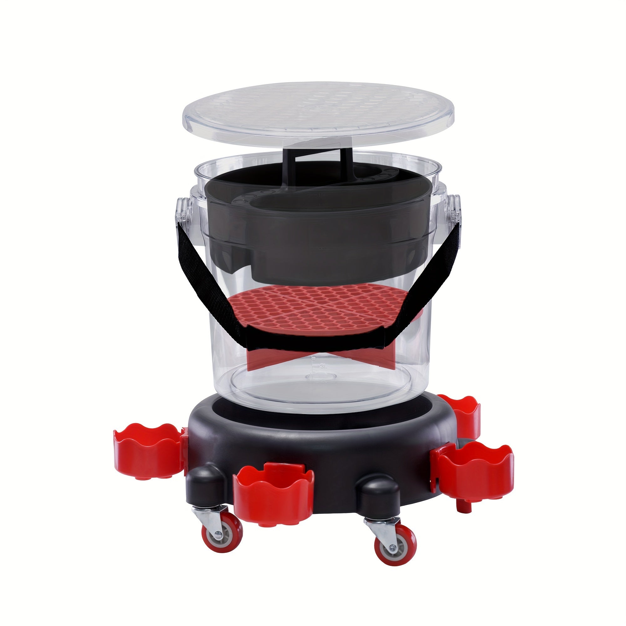 Shaffof Avtomobil Yuvish Chekasi, Suriladigan O'tiradigan Joy bilan - Mustahkam Plastik, Tashqi va Uy Tozalash uchun Mukammal - 1 Dona