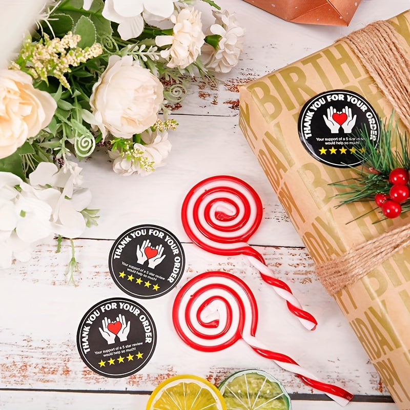 60 Pieces of Appreciation Stickers with 5-Star Review Support for Delivery Drivers