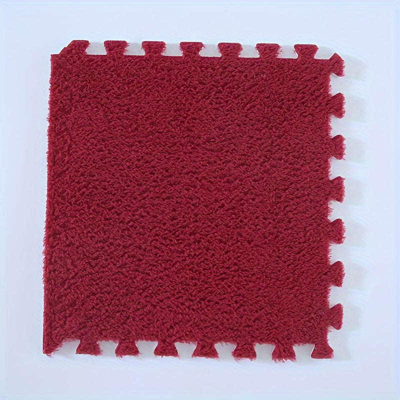 Набор из 10 плюшевых ковров-пазлов для спальни и гостиной — уютные, легко чистящиеся и персонализируемые коврики, 29,97x29,97 см — идеально подходят для общежитий и украшения эркеров