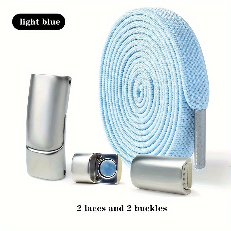 Unisex Mesh Elastic No-Tie Shoelaces 8mm with Magnetic Buckle