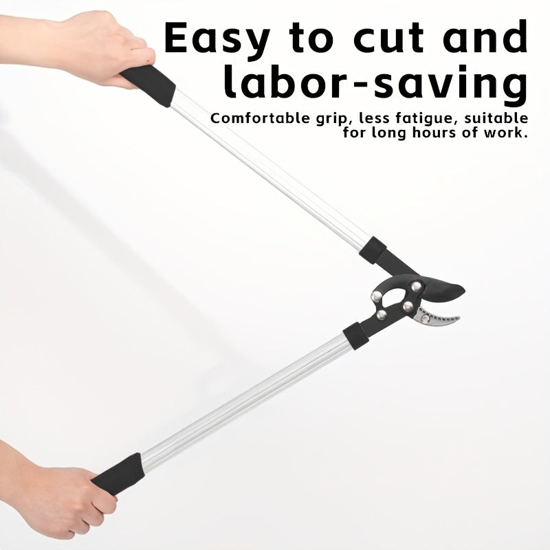 Long-Handled Garden Pruning Shears for Hedges and Branches with Carbon Steel Blades