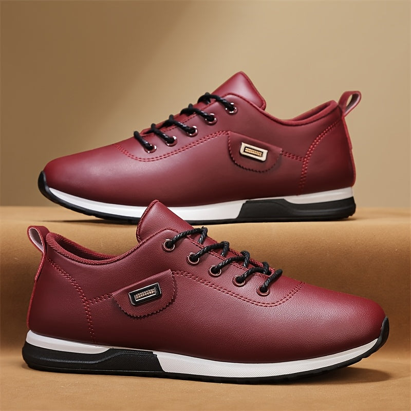 Men's Waterproof Shoes Casual Sports Travel Business All-Season Low Top Solid Color